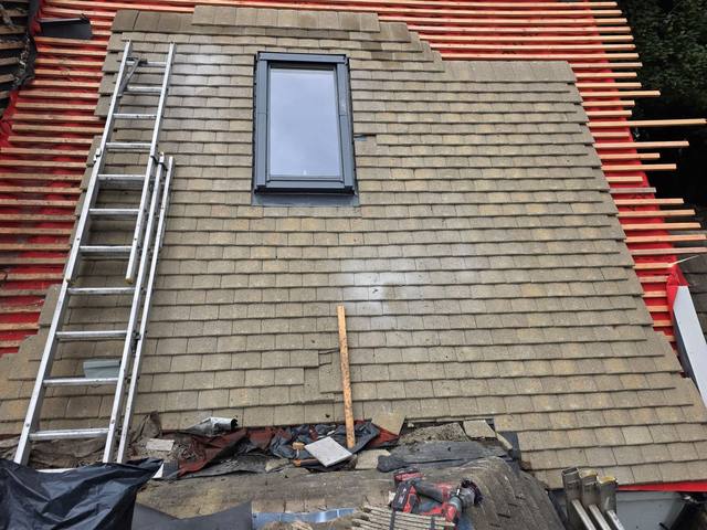Re-tiling around a replacement rooflight — PGA Installations roofing project