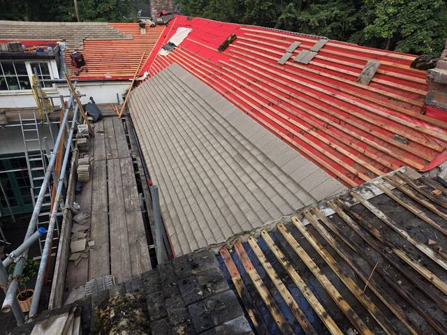 Roof stripped back to original battens