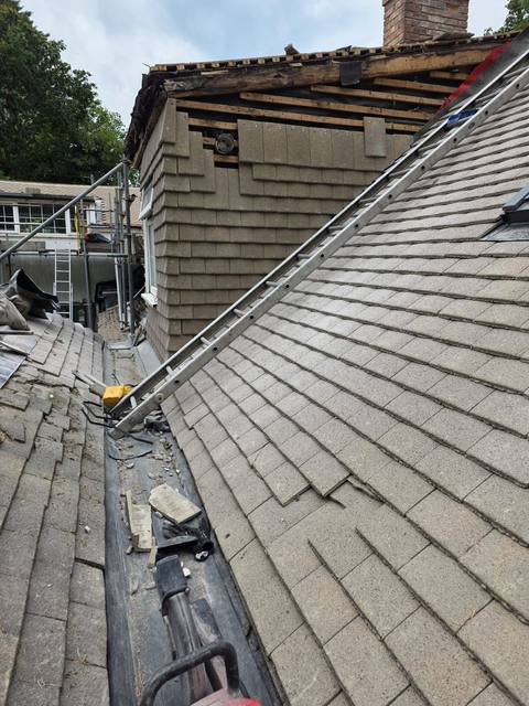 Stepped tiling detail at the dormer cheek — PGA Installations roofing project